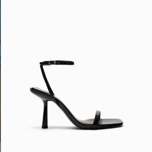 Zara black embossed 3.5" heel NWT